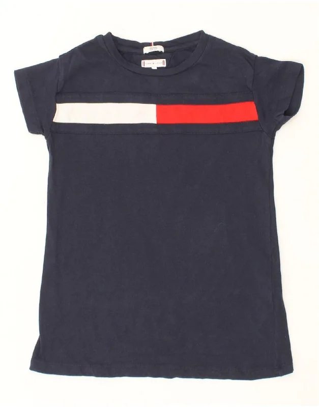 TOMMY HILFIGER Girls Graphic T-Shirt Top 3-4 Years Navy Blue Cotton-- Hooded Caped Shawl Collar TOMMY HILFIGER Girls Graphic T-Shirt Top 3-4 Years Navy Blue Cotton-- Hooded Caped Shawl Collar