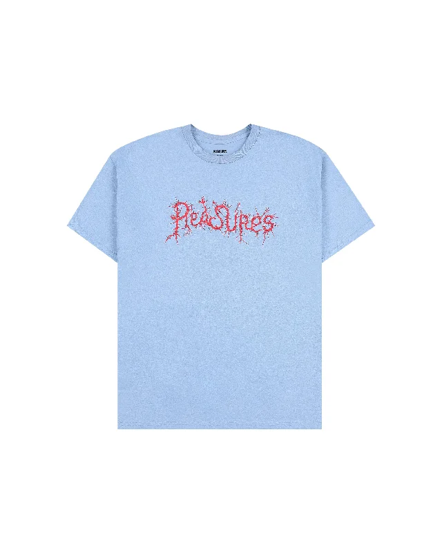 Nature T-Shirt - Blue-- Solid Print Embellished