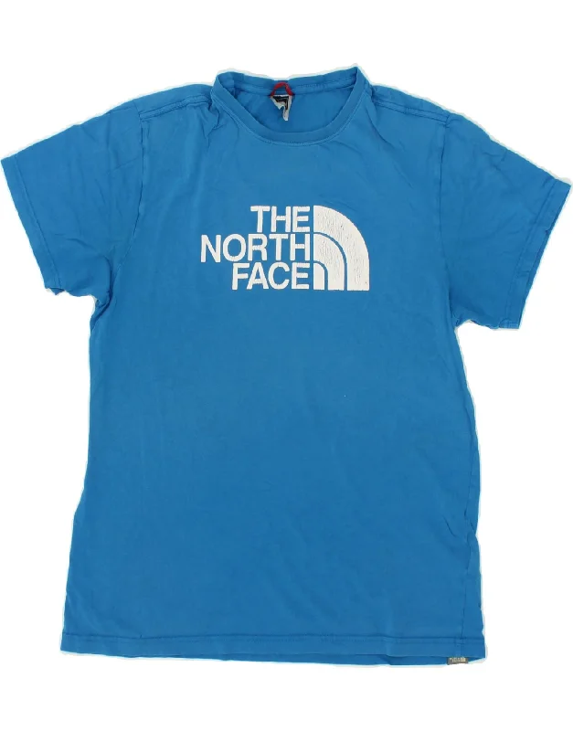 THE NORTH FACE Mens Graphic T-Shirt Top Medium Blue Cotton-- Zippered Front Buttoned Front Snap Front THE NORTH FACE Mens Graphic T-Shirt Top Medium Blue Cotton-- Zippered Front Buttoned Front Snap Front