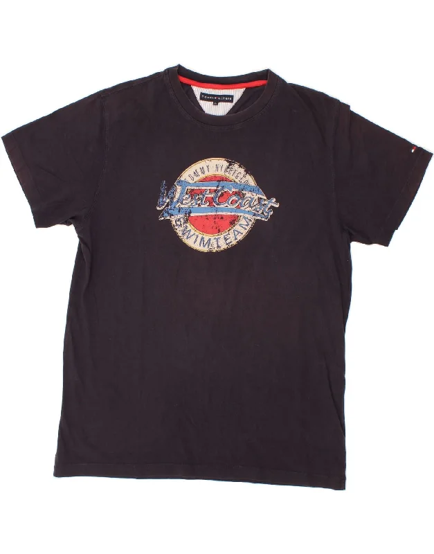 TOMMY HILFIGER Mens Graphic T-Shirt Top XL Navy Blue Cotton-- V-Neck T-Shirt Long Sleeve Cotton TOMMY HILFIGER Mens Graphic T-Shirt Top XL Navy Blue Cotton-- V-Neck T-Shirt Long Sleeve Cotton