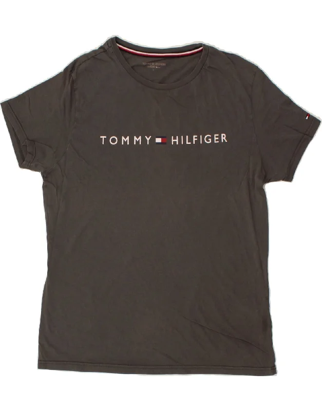 TOMMY HILFIGER Mens Graphic T-Shirt Top Large Grey Cotton-- V-Neck T-Shirt Long Sleeve Cotton TOMMY HILFIGER Mens Graphic T-Shirt Top Large Grey Cotton-- V-Neck T-Shirt Long Sleeve Cotton
