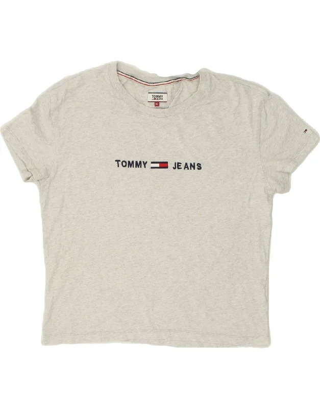 TOMMY HILFIGER Womens Graphic T-Shirt Top UK 14 Medium Grey Cotton-- Machine Wash Dry Clean Hand Wash TOMMY HILFIGER Womens Graphic T-Shirt Top UK 14 Medium Grey Cotton-- Machine Wash Dry Clean Hand Wash