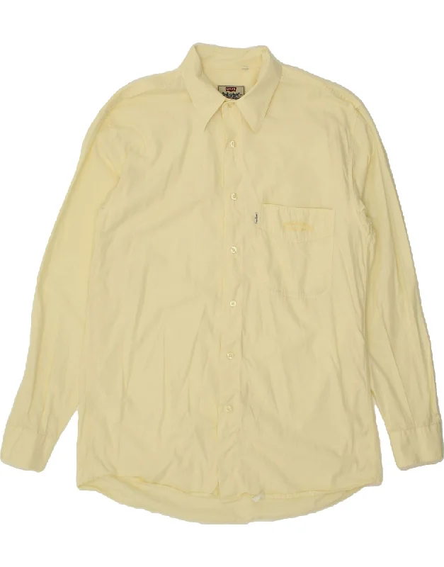 LEVI'S Mens Shirt Medium Yellow-- Welt Pockets Slit Pockets Flap Pockets
