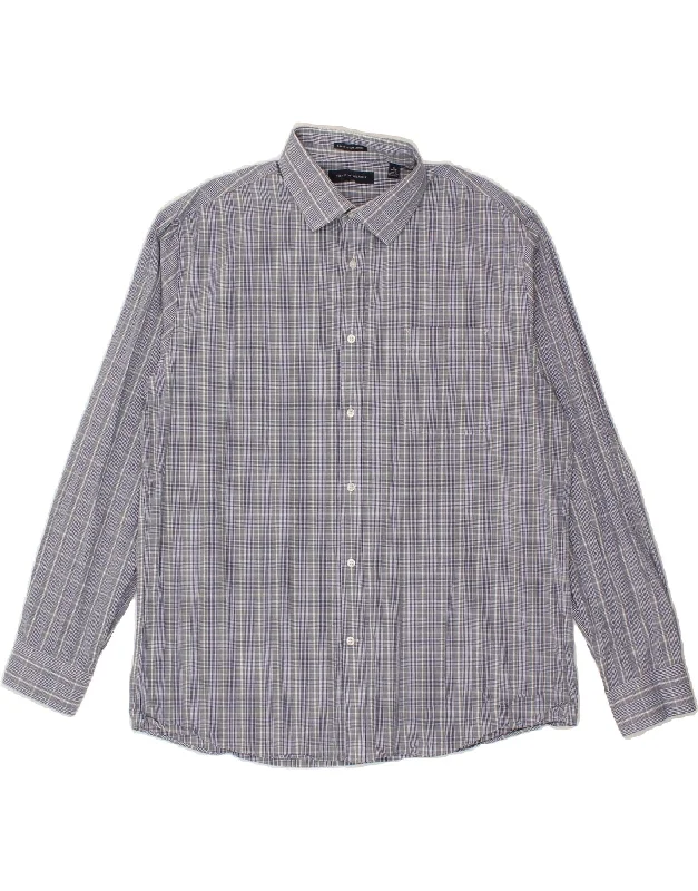 TOMMY HILFIGER Mens Slim Fit Shirt Size 17 XL Blue Cotton-- Satin Blend Silk Blend Wool Blend TOMMY HILFIGER Mens Slim Fit Shirt Size 17 XL Blue Cotton-- Satin Blend Silk Blend Wool Blend
