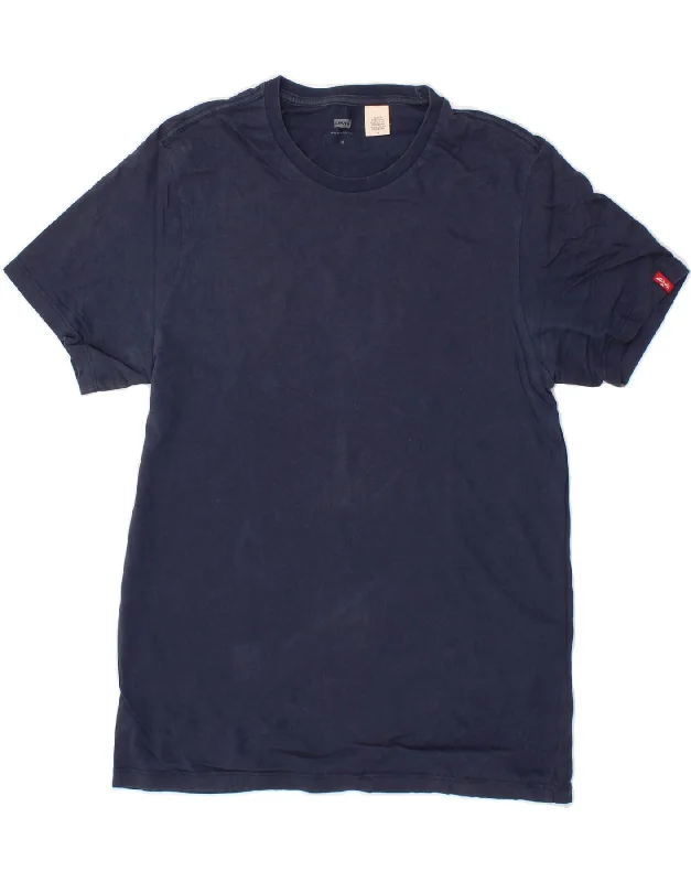 LEVI'S Mens T-Shirt Top Medium Navy Blue Cotton-- Elegant Classic Vintage