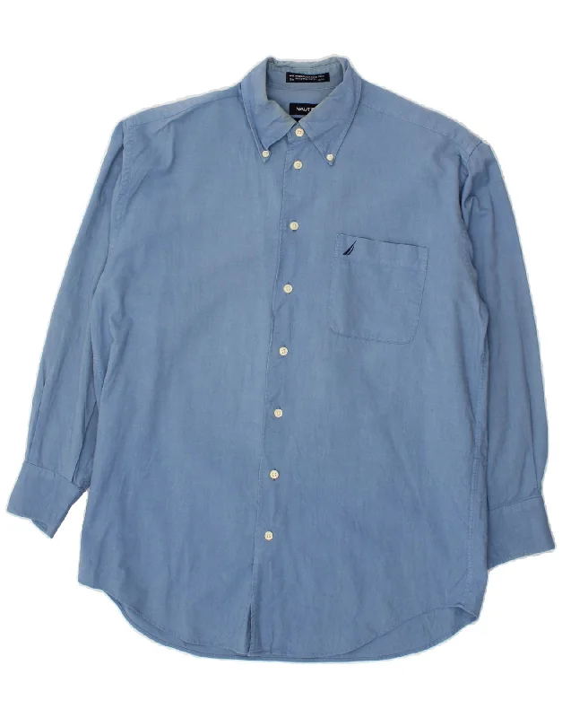 NAUTICA Mens Vintage Oxford Shirt Size 15 1/2 Medium Blue Cotton-- Anti-Pilling Machine Wash Handmade NAUTICA Mens Vintage Oxford Shirt Size 15 1/2 Medium Blue Cotton-- Anti-Pilling Machine Wash Handmade