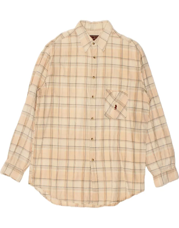 MARLBORO CLASSICS Mens Shirt 2XL Beige Check Cotton-- Solid Color Striped Floral