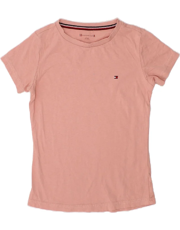 TOMMY HILFIGER Girls T-Shirt Top 8-9 Years Pink-- Layered Multi-layer Single Layer