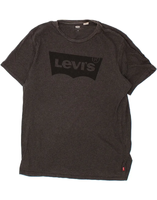 LEVI'S Mens Graphic T-Shirt Top XL Grey Flecked Cotton-- Wool Fabric Cashmere Fabric Tweed Fabric LEVI'S Mens Graphic T-Shirt Top XL Grey Flecked Cotton-- Wool Fabric Cashmere Fabric Tweed Fabric