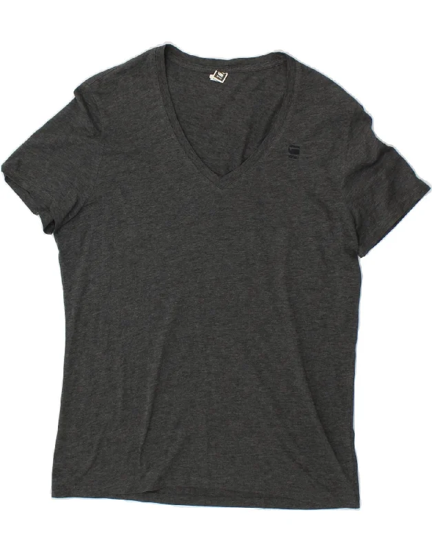 G-STAR Mens T-Shirt Top Large Grey-- Spandex Blend Rayon Blend Denim Blend
