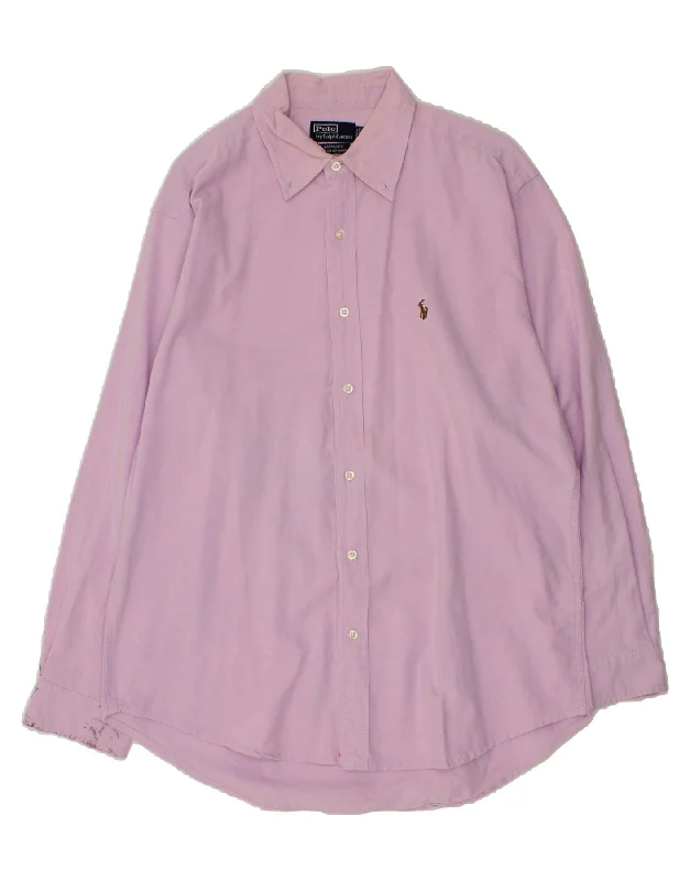 POLO RALPH LAUREN Mens Yarmouth Loose Fit Shirt Size 16 1/2 Large Pink-- Polka Dot Checkered Tartan POLO RALPH LAUREN Mens Yarmouth Loose Fit Shirt Size 16 1/2 Large Pink-- Polka Dot Checkered Tartan
