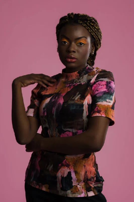 Rute Shirt Rosa Fall-- Collared Crew Neck Turtle Neck