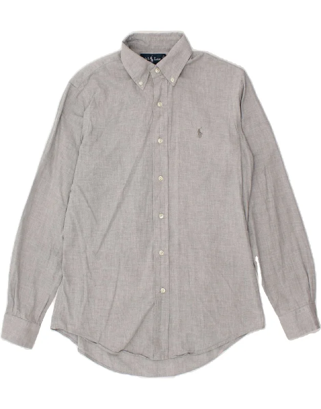 RALPH LAUREN Mens Custom Fit Shirt Small Grey Cotton-- Handmade Hand-knitted Hand-woven RALPH LAUREN Mens Custom Fit Shirt Small Grey Cotton-- Handmade Hand-knitted Hand-woven