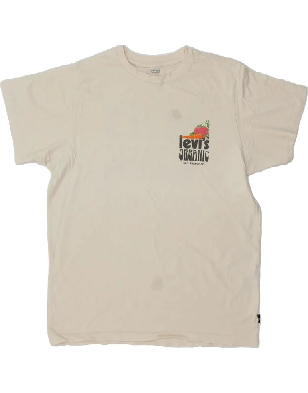 LEVI'S Mens Graphic T-Shirt Top Small White-- Fleece Nylon Spandex