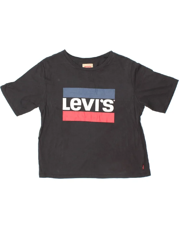LEVI'S Girls Graphic T-Shirt Top 13-14 Years Black Modal-- Jersey Fabric Tulle Fabric Batik Fabric LEVI'S Girls Graphic T-Shirt Top 13-14 Years Black Modal-- Jersey Fabric Tulle Fabric Batik Fabric
