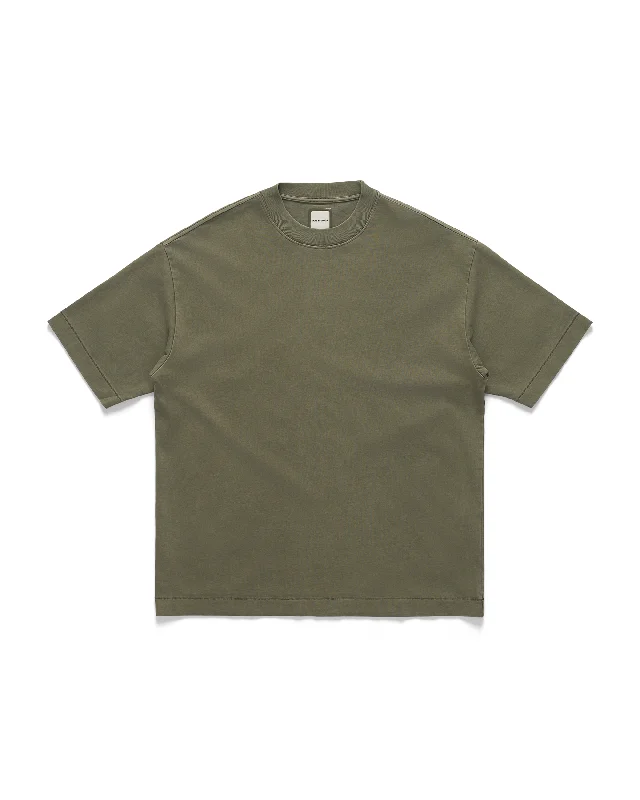 Studio T-Shirt - Olive-- Real Fur Shearling Chenille