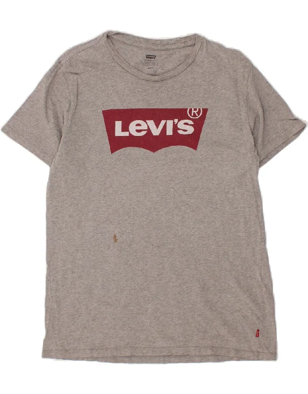 LEVI'S Womens Graphic T-Shirt Top UK 14 Medium Grey Cotton-- Welt Pockets Slit Pockets LEVI'S Womens Graphic T-Shirt Top UK 14 Medium Grey Cotton-- Welt Pockets Slit Pockets