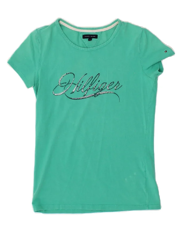 TOMMY HILFIGER Girls Graphic T-Shirt Top 13-14 Years Turquoise Cotton-- Plaid T-Shirt Polka Dot Checkered TOMMY HILFIGER Girls Graphic T-Shirt Top 13-14 Years Turquoise Cotton-- Plaid T-Shirt Polka Dot Checkered
