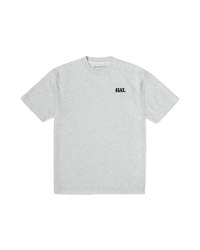 HAL Logo T-shirt - Grey Marle-- Front Pockets Side Pockets Patch Pockets