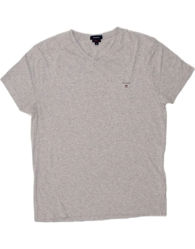 GANT Mens Fitted T-Shirt Top XL Grey Cotton-- Jersey Fabric Tulle Fabric Batik Fabric GANT Mens Fitted T-Shirt Top XL Grey Cotton-- Jersey Fabric Tulle Fabric Batik Fabric