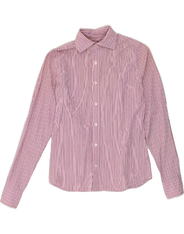 RALPH LAUREN Womens Slim Fit Shirt UK 12 Medium Pink Striped Cotton-- Fashionable Trendy Casual RALPH LAUREN Womens Slim Fit Shirt UK 12 Medium Pink Striped Cotton-- Fashionable Trendy Casual