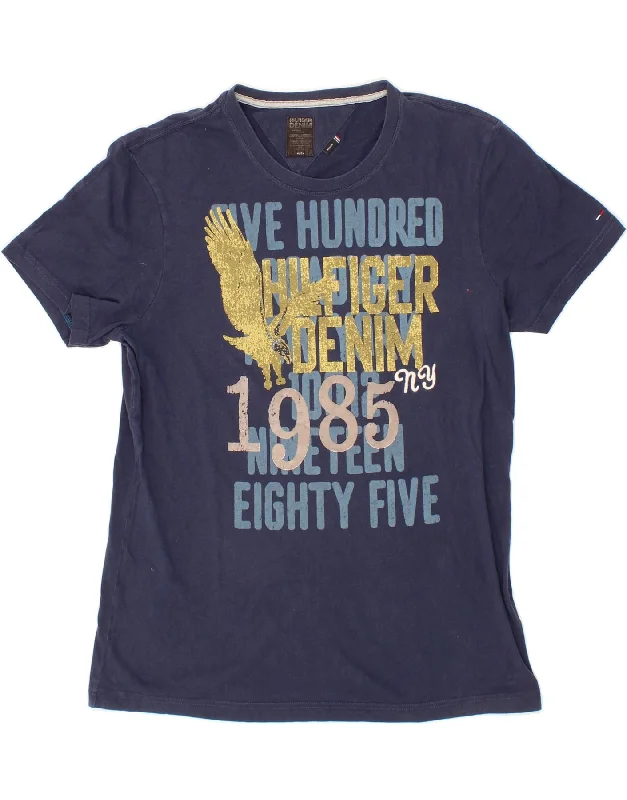 TOMMY HILFIGER Mens Graphic T-Shirt Top Medium Navy Blue Cotton-- Modern Contemporary Chic TOMMY HILFIGER Mens Graphic T-Shirt Top Medium Navy Blue Cotton-- Modern Contemporary Chic