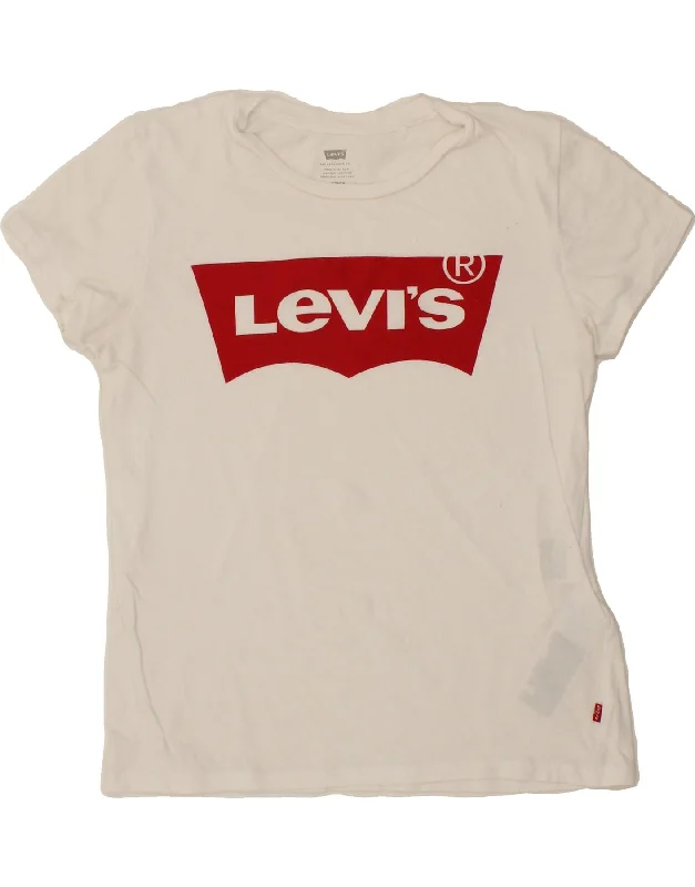 LEVI'S Womens Graphic T-Shirt Top UK 10 Small White Cotton-- Modern Contemporary Chic LEVI'S Womens Graphic T-Shirt Top UK 10 Small White Cotton-- Modern Contemporary Chic