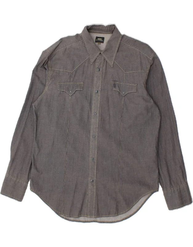 G-STAR Mens Shirt XL Grey Cotton-- Cashmere Blend Cotton Blend Poly Blend