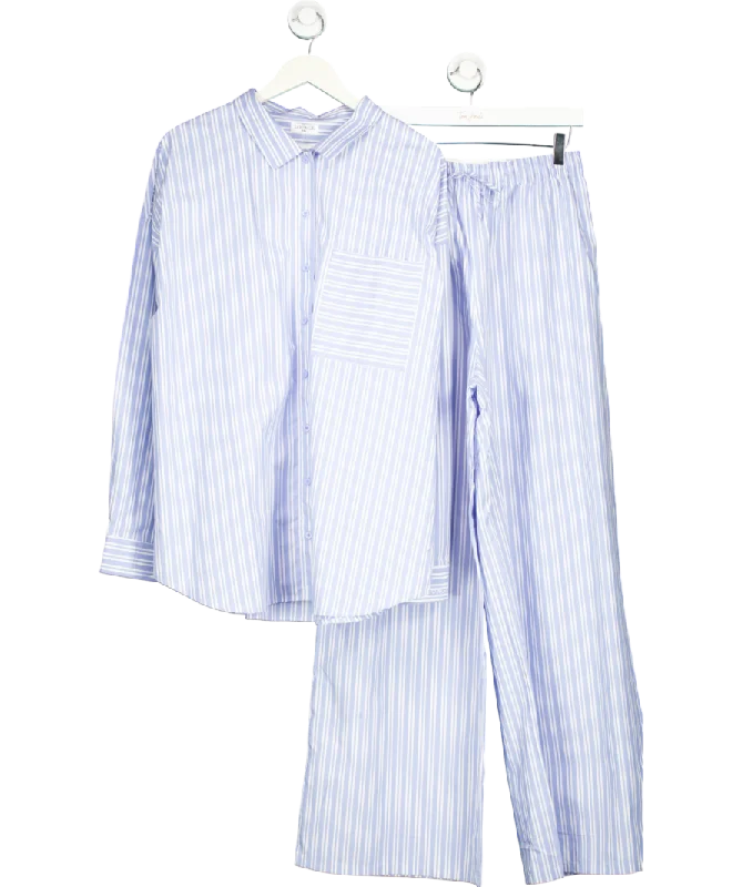 Lounge Blue Striped Shirt & Trouser Set UK XXL-- Polka Dot Checkered Tartan