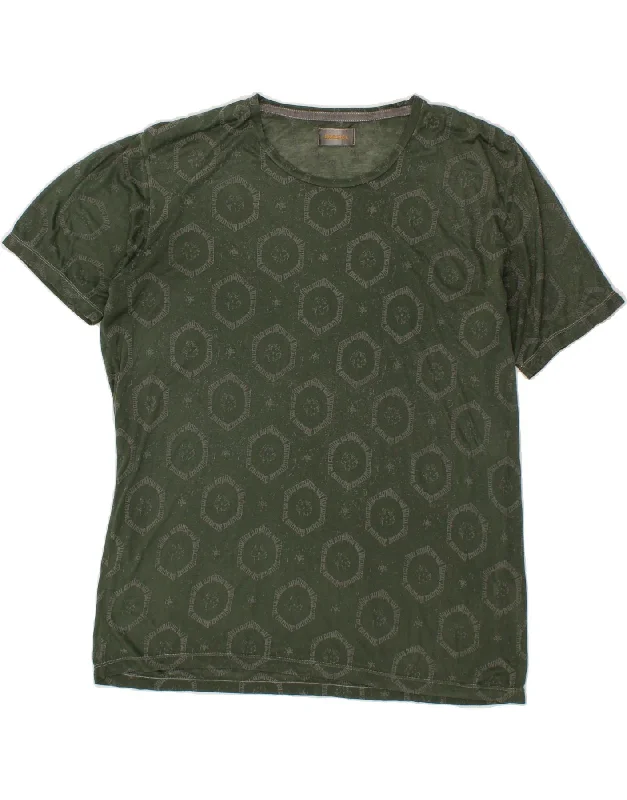 DIESEL Mens See Through T-Shirt Top Large Green Geometric-- Iron Safe Non-Iron Wrinkle Free DIESEL Mens See Through T-Shirt Top Large Green Geometric-- Iron Safe Non-Iron Wrinkle Free