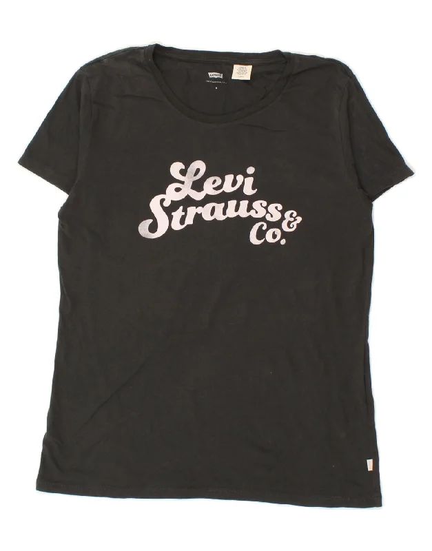 LEVI'S Womens Graphic T-Shirt Top UK 10 Small Grey Cotton-- Chenille Blend Fleece Blend Nylon Blend LEVI'S Womens Graphic T-Shirt Top UK 10 Small Grey Cotton-- Chenille Blend Fleece Blend Nylon Blend