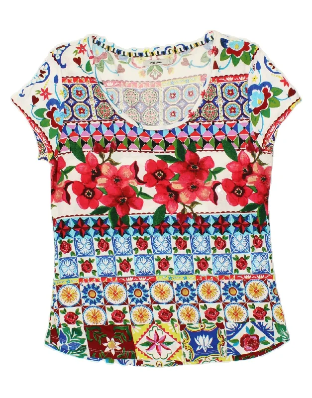 DESIGUAL Womens Graphic T-Shirt Top UK 16 Large Multicoloured Patchwork-- Rayon Fabric Velvet Fabric Corduroy Fabric DESIGUAL Womens Graphic T-Shirt Top UK 16 Large Multicoloured Patchwork-- Rayon Fabric Velvet Fabric Corduroy Fabric
