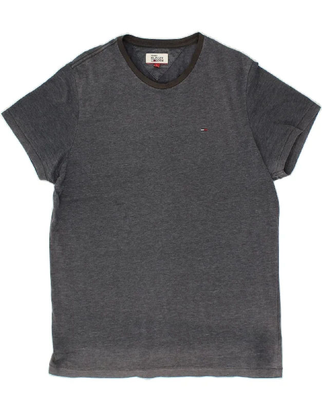 TOMMY HILFIGER Mens T-Shirt Top Large Grey Cotton-- Terry Blend Velvet Blend Canvas Blend TOMMY HILFIGER Mens T-Shirt Top Large Grey Cotton-- Terry Blend Velvet Blend Canvas Blend