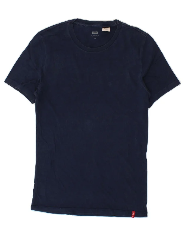 LEVI'S Mens T-Shirt Top XS Navy Blue-- Rayon Velvet Corduroy