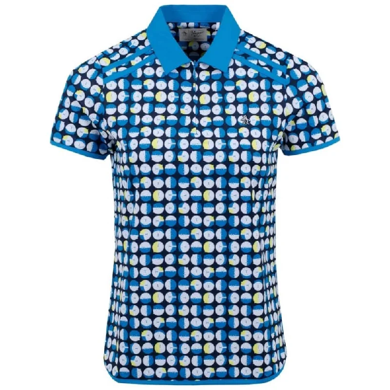 Original Penguin Womens Geo Kitty Printed Shirt Polo - BLACK IRIS-- Striped Floral Plaid Original Penguin Womens Geo Kitty Printed Shirt Polo - BLACK IRIS-- Striped Floral Plaid