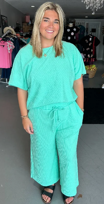 Mint Shirt-- Solid Color Striped Floral