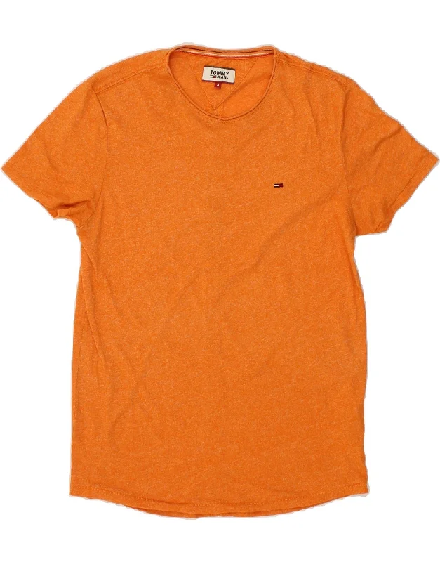 TOMMY HILFIGER Mens T-Shirt Top Small Orange Cotton-- Notch Collar Peter Pan Collar Cowl Neck TOMMY HILFIGER Mens T-Shirt Top Small Orange Cotton-- Notch Collar Peter Pan Collar Cowl Neck