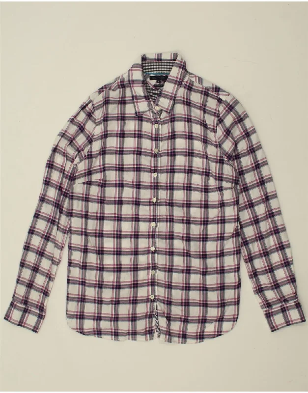 TOMMY HILFIGER Womens Regular Fit Shirt US 8 Medium Pink Check Cotton-- Front Pockets Side Pockets Patch Pockets TOMMY HILFIGER Womens Regular Fit Shirt US 8 Medium Pink Check Cotton-- Front Pockets Side Pockets Patch Pockets