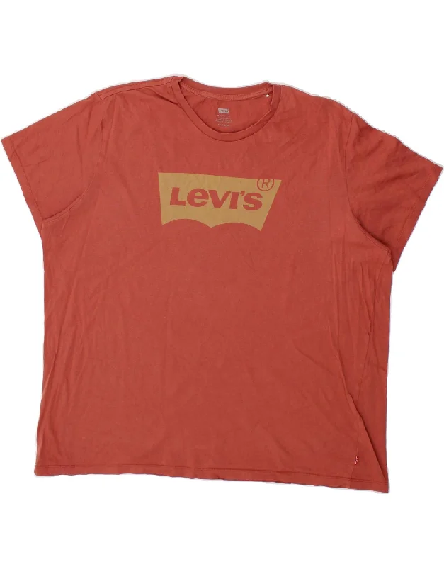 LEVI'S Mens Graphic T-Shirt Top 2XL Red-- Solid Color Striped Floral