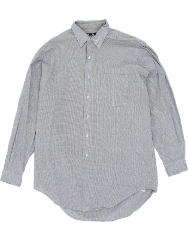 POLO RALPH LAUREN Mens Marlowe Shirt Large Blue Check Cotton-- Mesh Blend Leather Blend Suede Blend POLO RALPH LAUREN Mens Marlowe Shirt Large Blue Check Cotton-- Mesh Blend Leather Blend Suede Blend