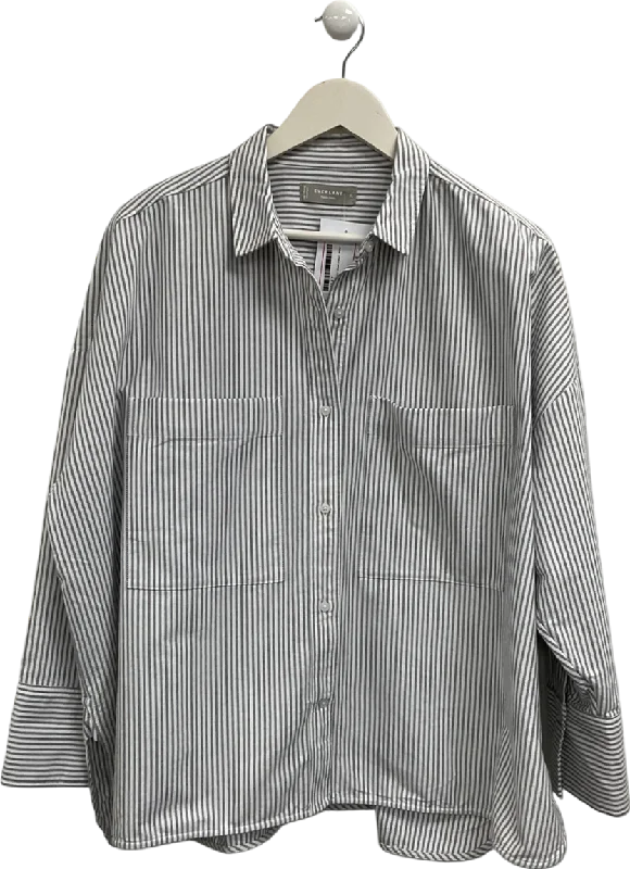 TU Grey Striped Shirt UK 18-- Print Jacquard Patchwork
