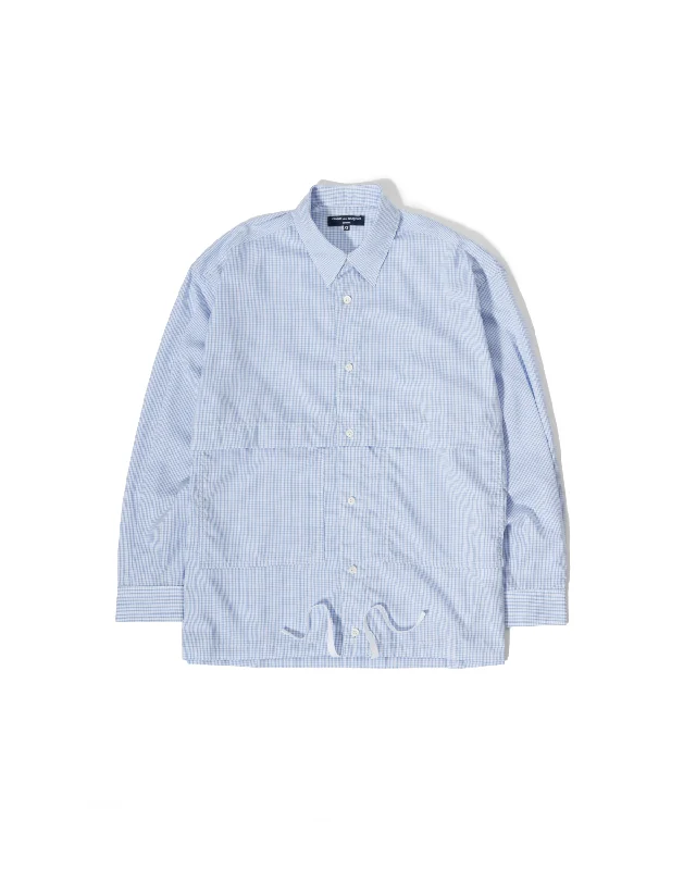 Pocket Drawstring Shirt - Blue-- Modern Contemporary Chic