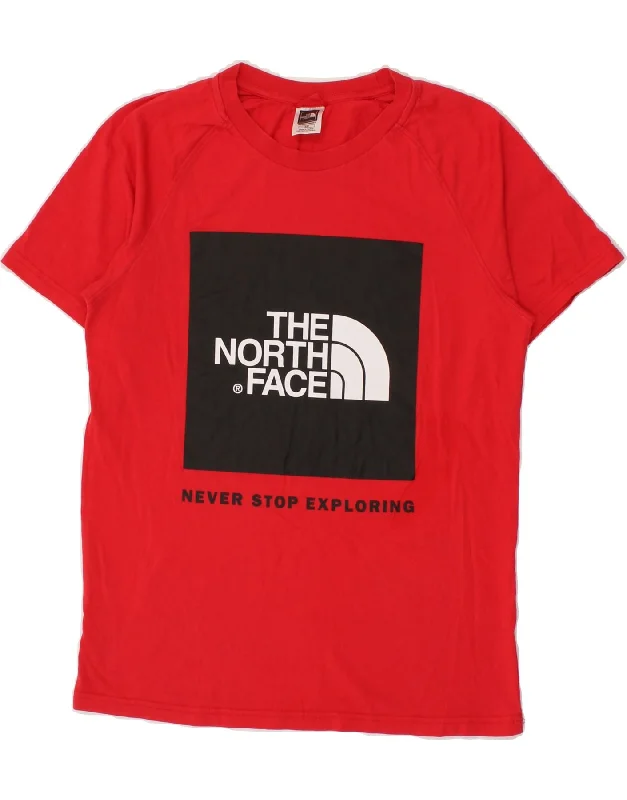 THE NORTH FACE Mens Graphic T-Shirt Top Small Red Cotton-- Mesh Canvas Denim