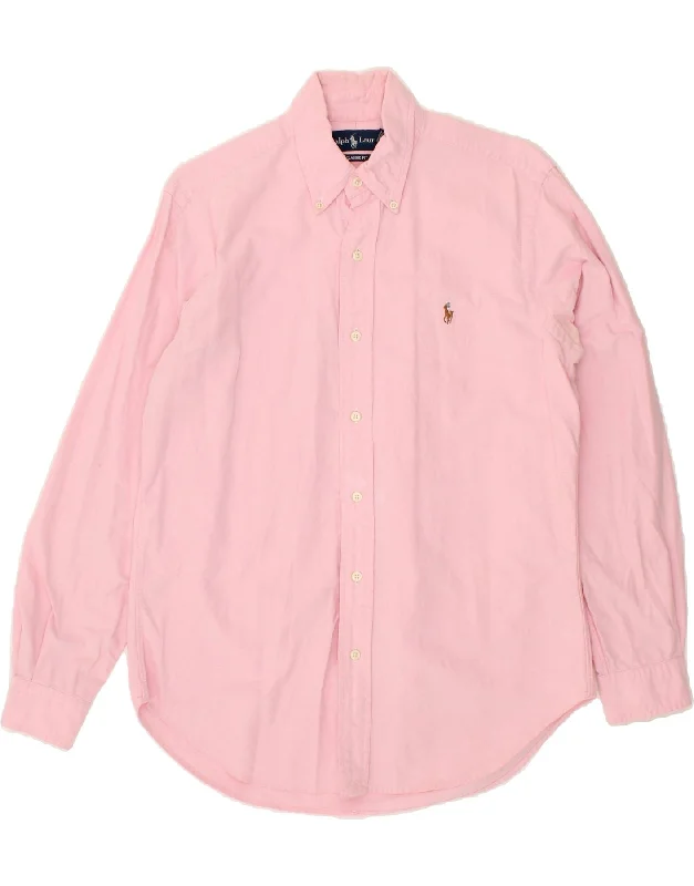 RALPH LAUREN Mens Classic Fit Shirt Small Pink Cotton-- Graphic T-Shirt Round Neck Polyester RALPH LAUREN Mens Classic Fit Shirt Small Pink Cotton-- Graphic T-Shirt Round Neck Polyester