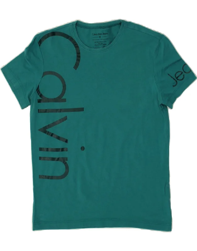 CALVIN KLEIN JEANS Womens Graphic T-Shirt Top UK 14 Medium Green Cotton-- Terry Blend Velvet Blend Canvas Blend CALVIN KLEIN JEANS Womens Graphic T-Shirt Top UK 14 Medium Green Cotton-- Terry Blend Velvet Blend Canvas Blend