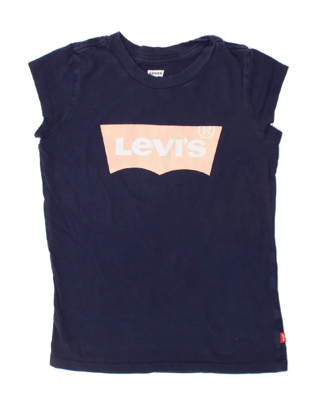 LEVI'S Girls Graphic T-Shirt Top 11-12 Years Navy Blue-- Collared Crew Neck Turtle Neck LEVI'S Girls Graphic T-Shirt Top 11-12 Years Navy Blue-- Collared Crew Neck Turtle Neck