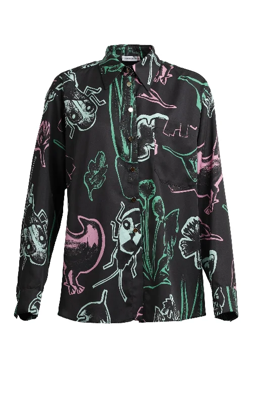 Morphini Oversized Shirt Totem Green-- Fashionable Trendy Casual