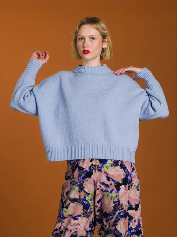Bess Shirt Light Blue-- Boxy Fit Fitted Loose