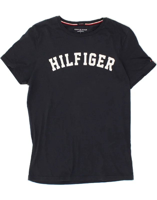 TOMMY HILFIGER Mens Graphic T-Shirt Top Large Navy Blue Cotton -- Basic T-Shirt Crew Neck Short Sleeve TOMMY HILFIGER Mens Graphic T-Shirt Top Large Navy Blue Cotton -- Basic T-Shirt Crew Neck Short Sleeve