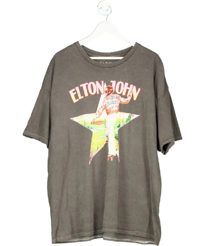 Elton John Grey Star Logo 100% Cotton T-shirt UK XXL-- Knit Fabric Woven Fabric Fleece Fabric Elton John Grey Star Logo 100% Cotton T-shirt UK XXL-- Knit Fabric Woven Fabric Fleece Fabric